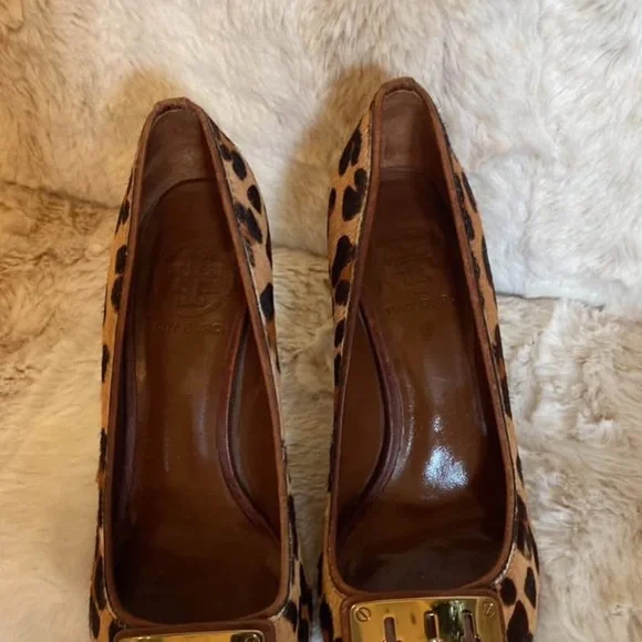 Tory Burch Leopard Print High Heels Sz 6 - Picture 3 of 9